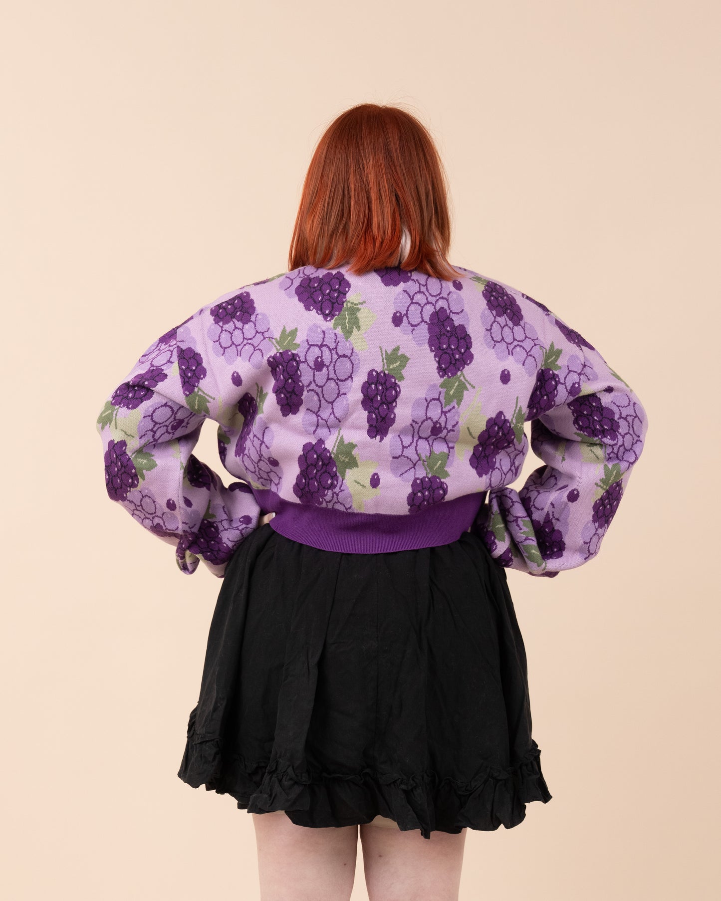 Cropped Grape Cardigan
