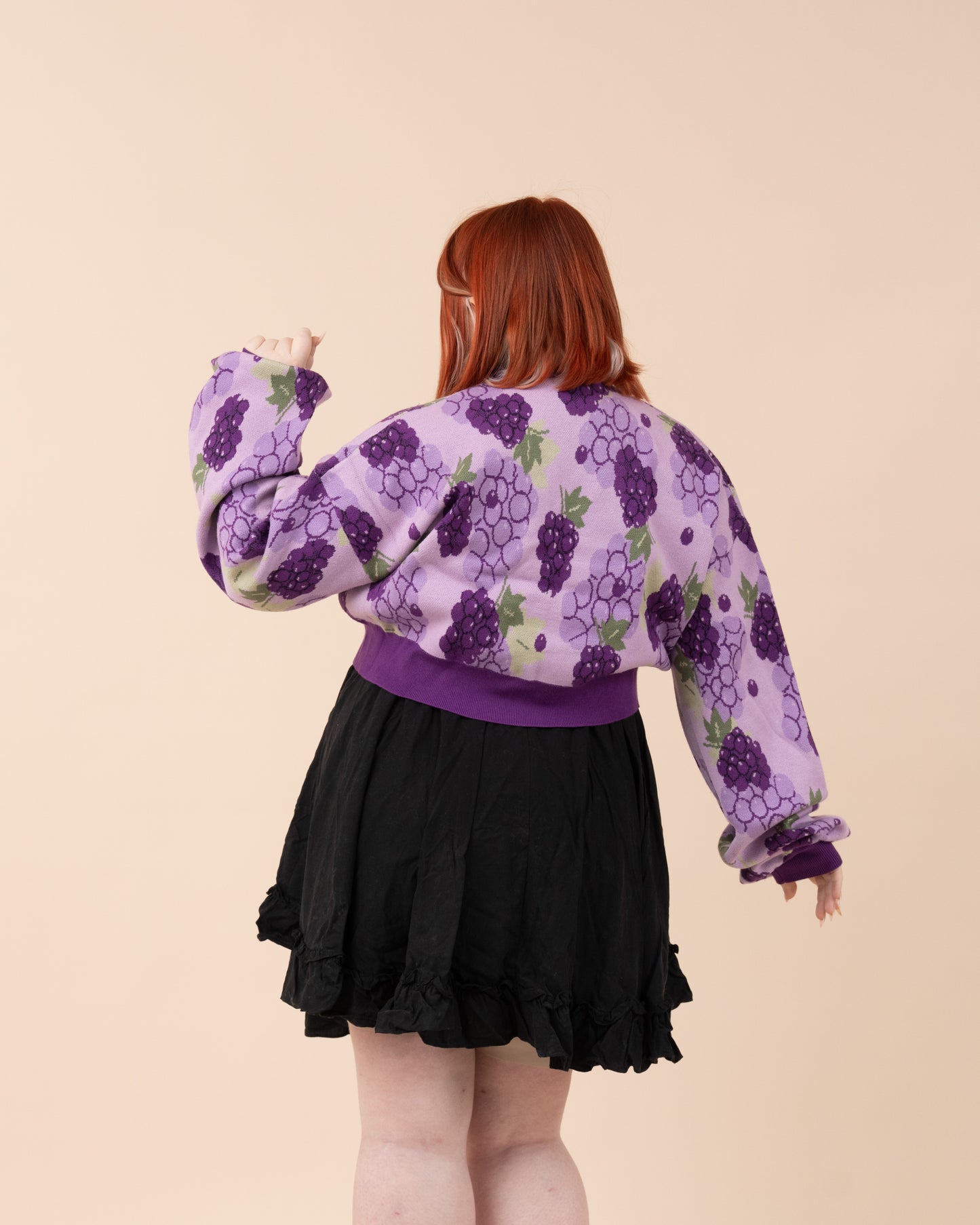 Cropped Grape Cardigan