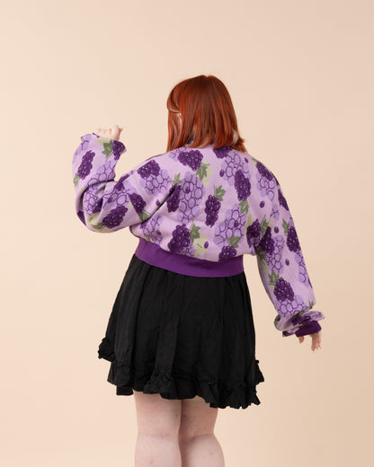 Cropped Grape Cardigan