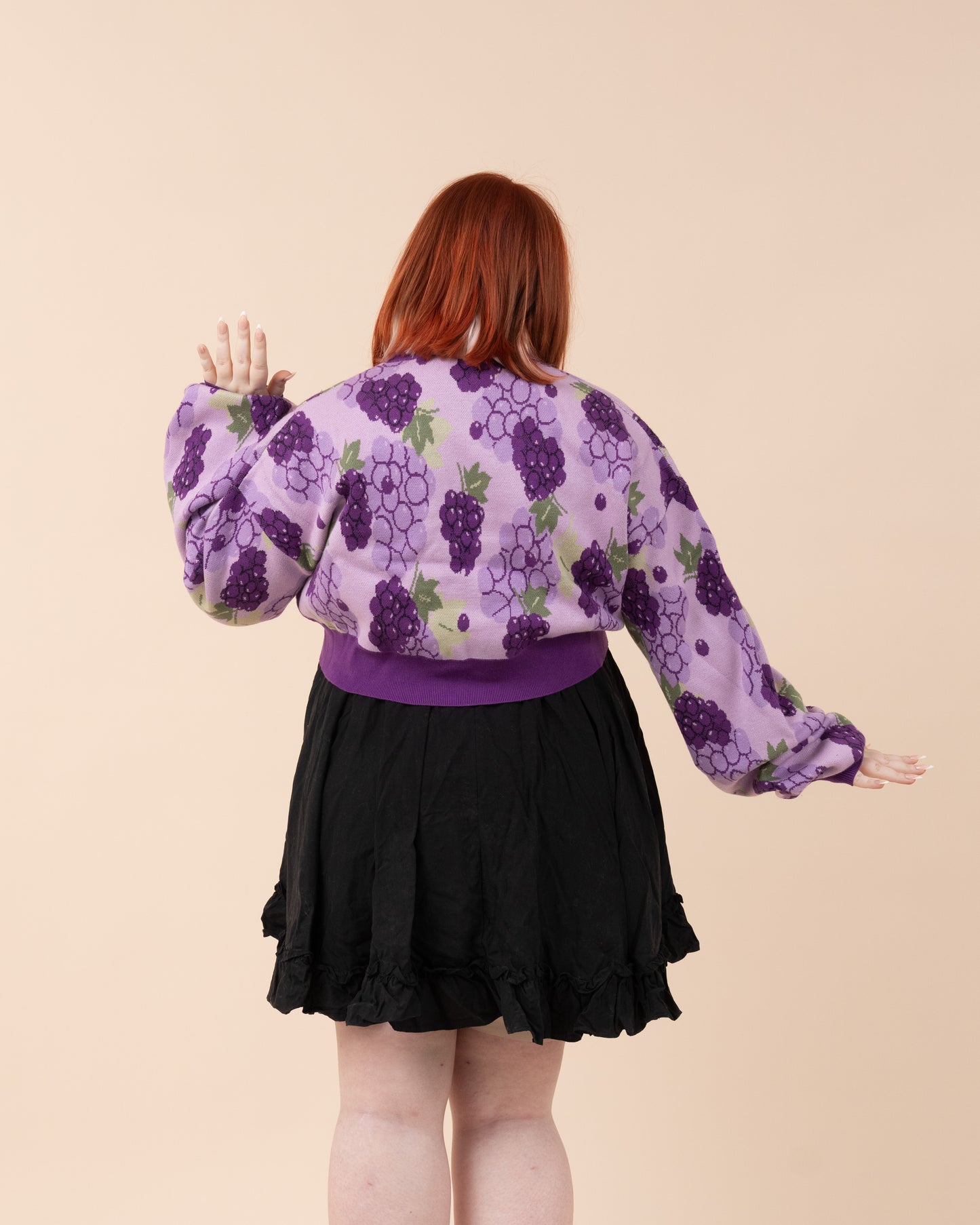 Cropped Grape Cardigan