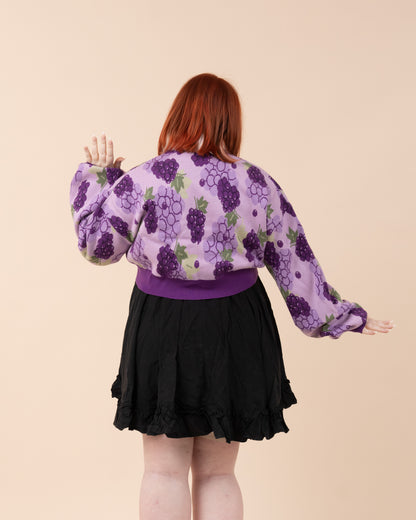 Cropped Grape Cardigan