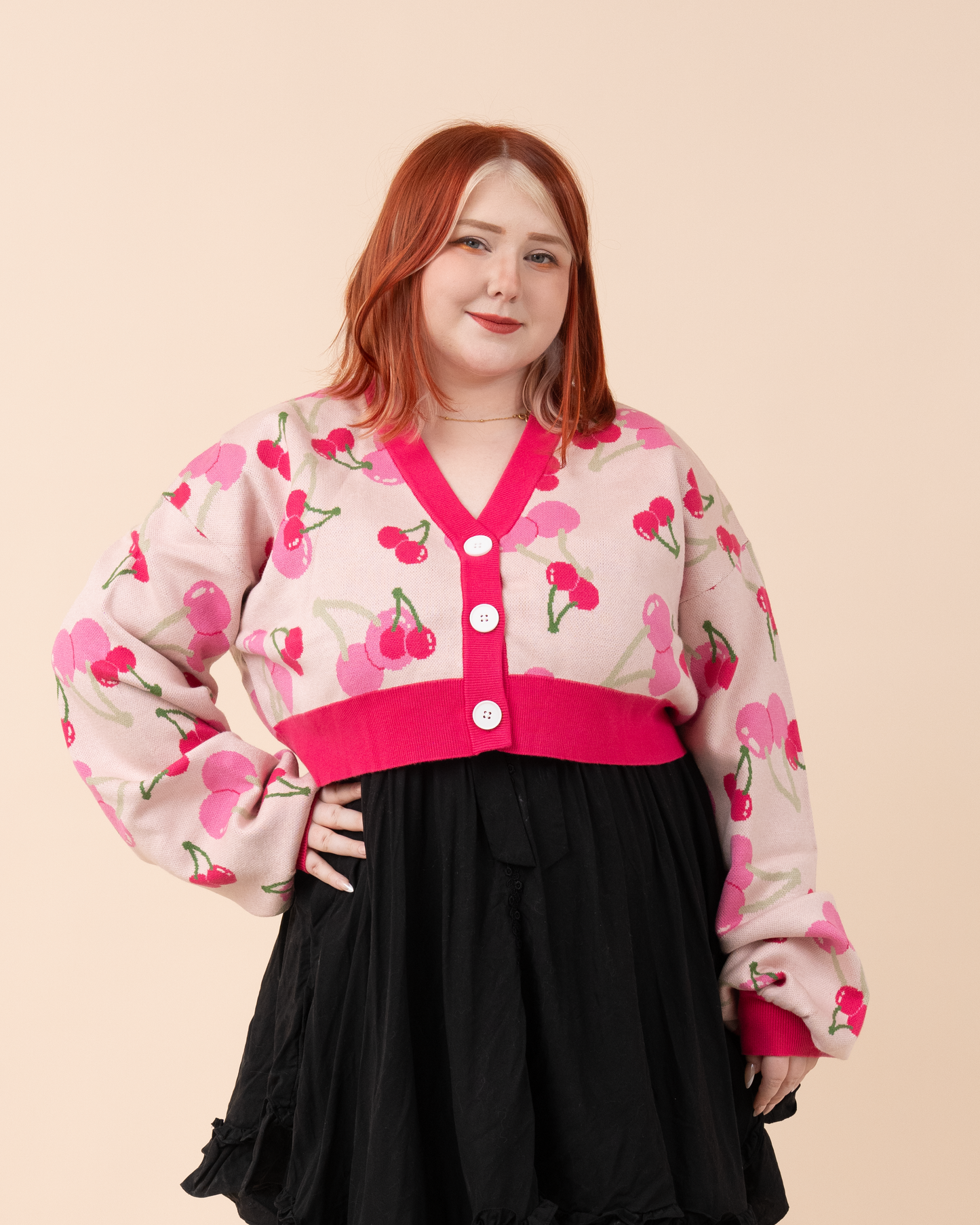 Cropped Cherry Cardigan