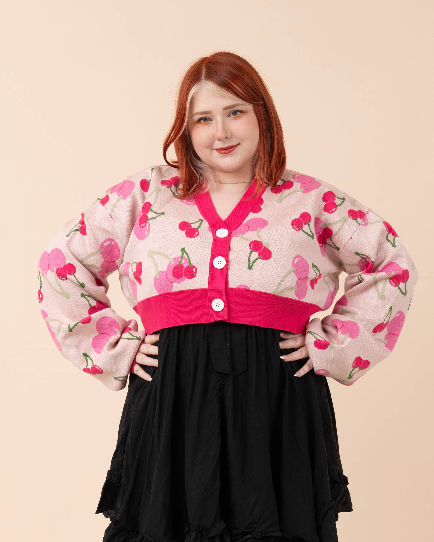 Cropped Cherry Cardigan