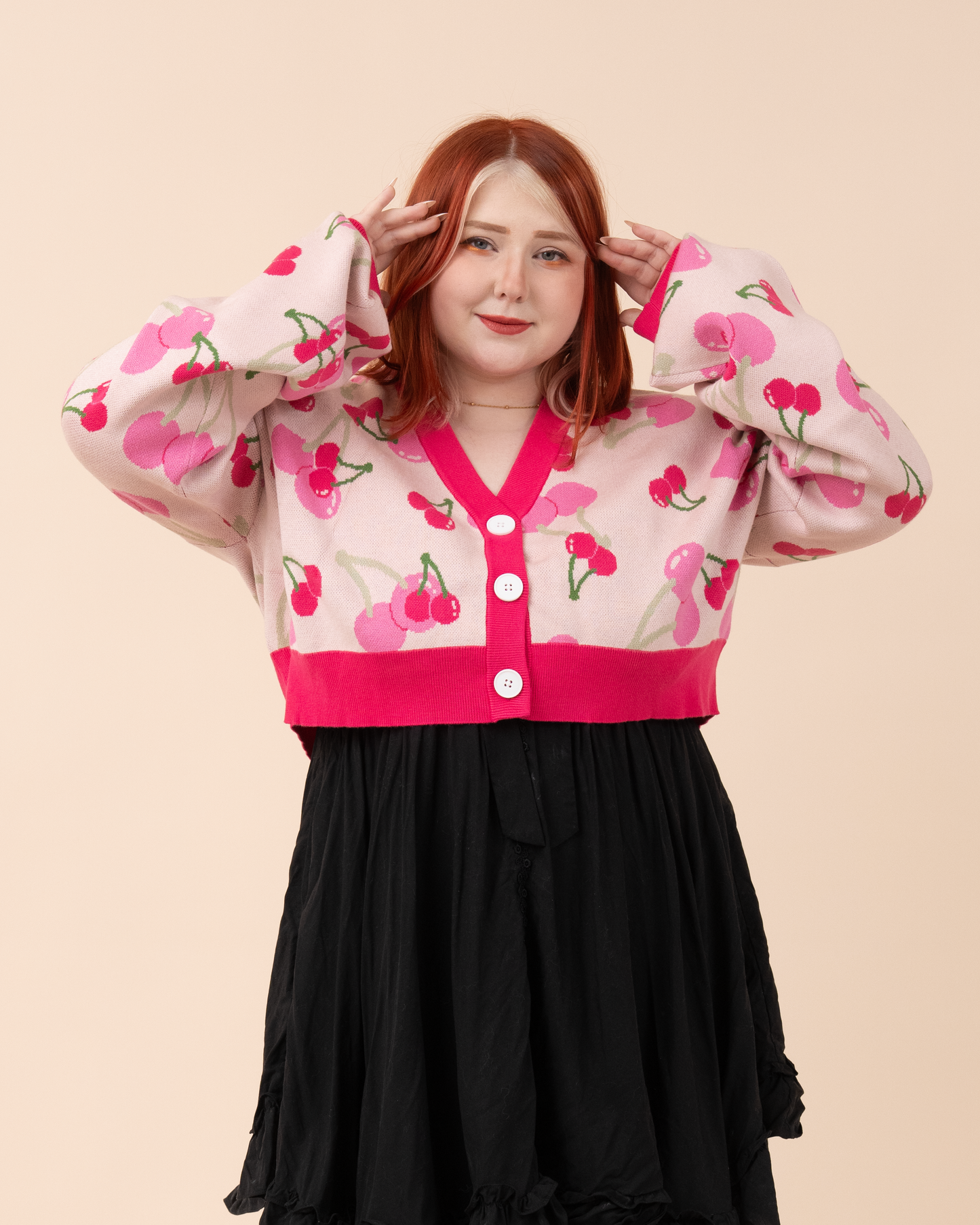 Cropped Cherry Cardigan