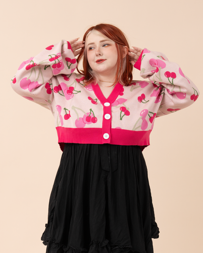 Cropped Cherry Cardigan