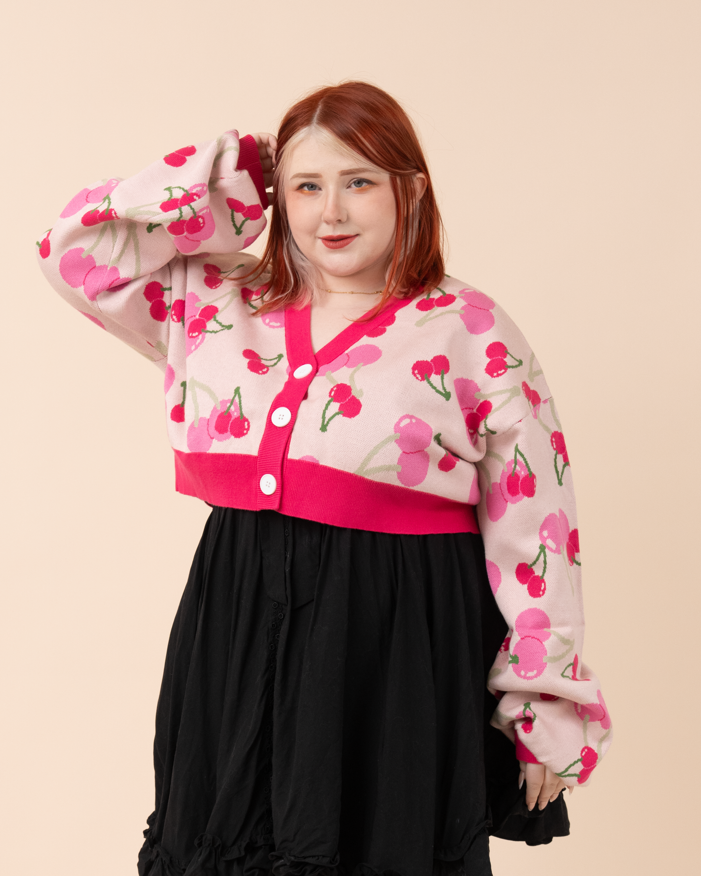 Cropped Cherry Cardigan