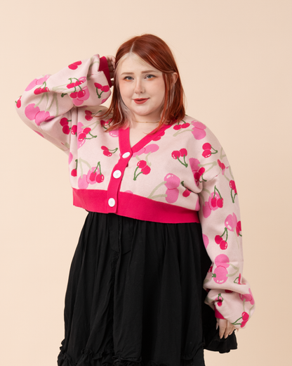 Cropped Cherry Cardigan