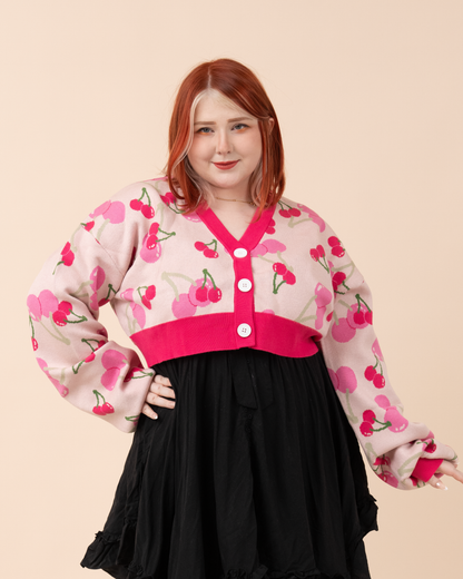 Cropped Cherry Cardigan