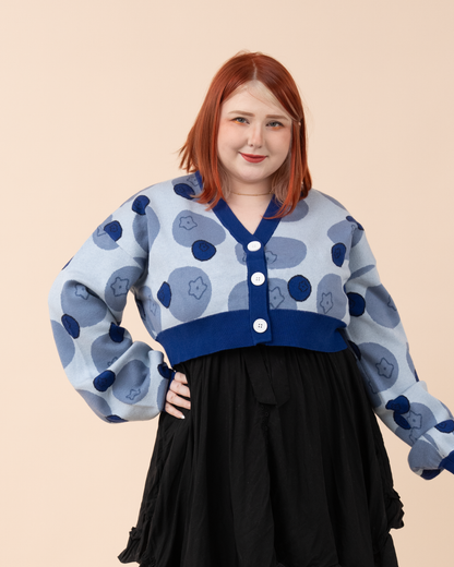 Cropped Blueberry Cardigan