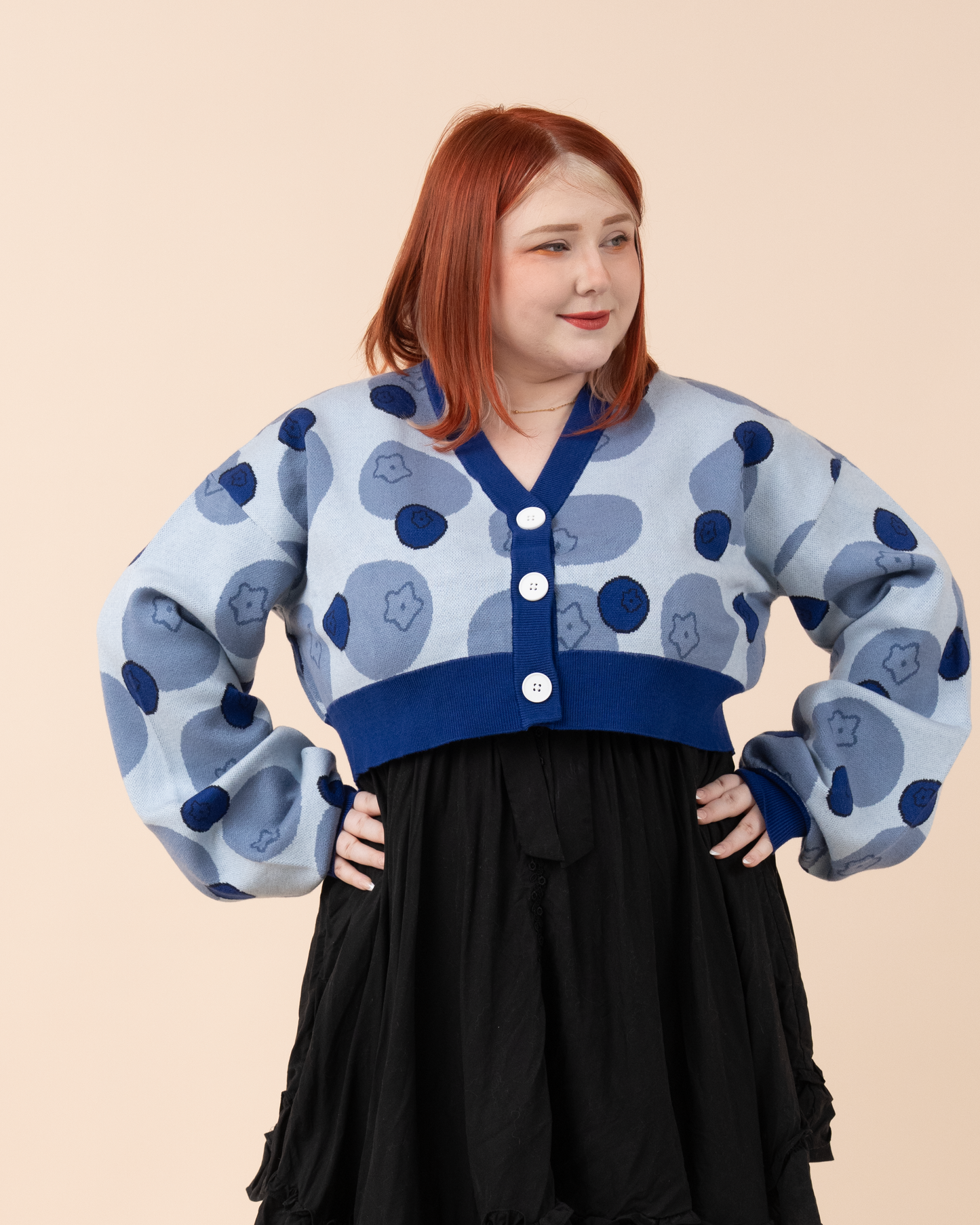 Cropped Blueberry Cardigan