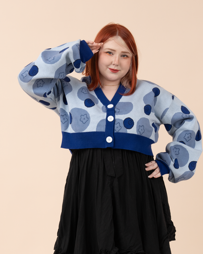 Cropped Blueberry Cardigan