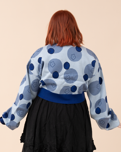 Cropped Blueberry Cardigan