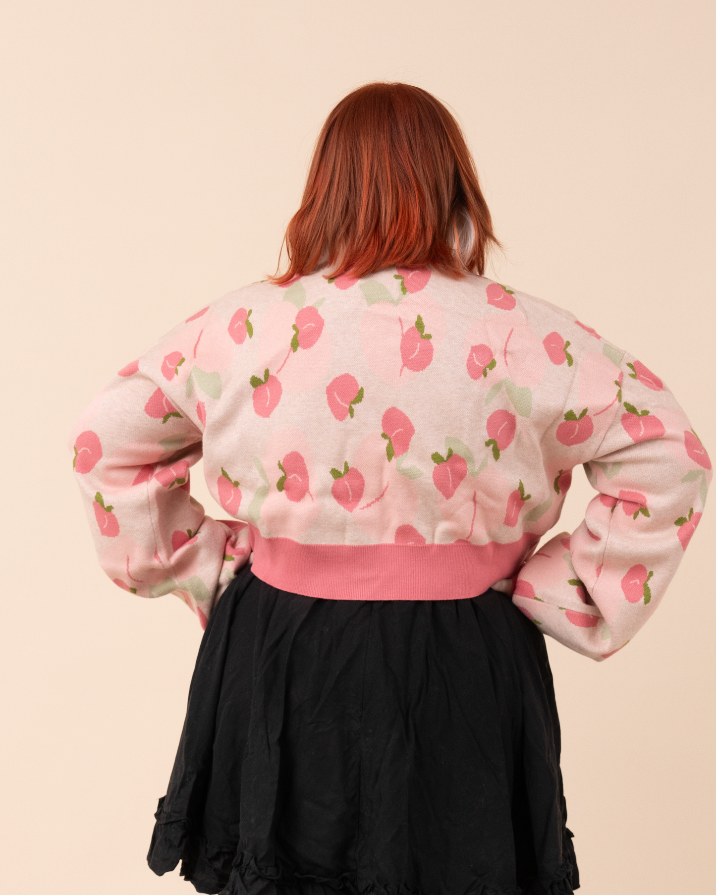 Cropped Peach Cardigan