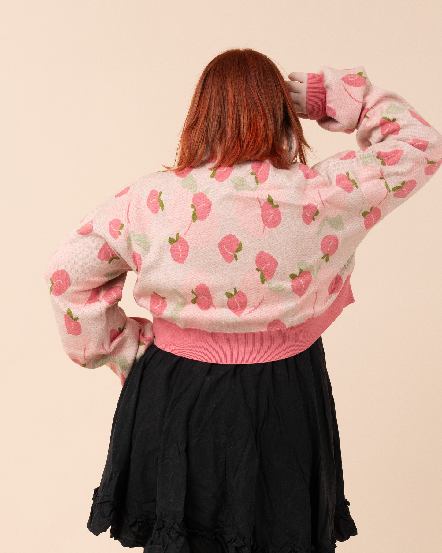 Cropped Peach Cardigan