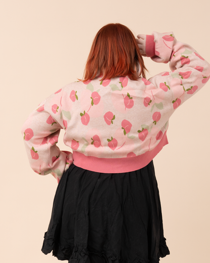 Cropped Peach Cardigan