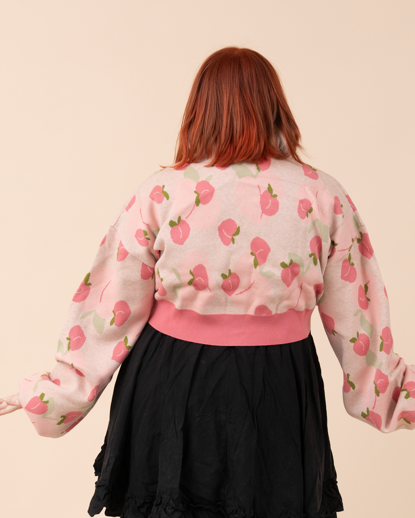 Cropped Peach Cardigan