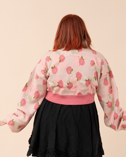 Cropped Peach Cardigan