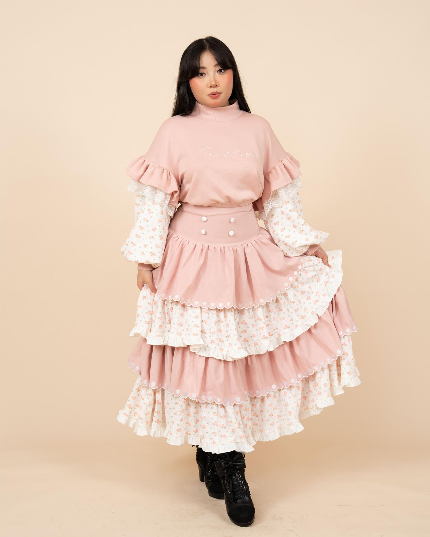 (Pre-Order) Tea & Roses Layered Skirt (Estimated Shipping Date April 15th)