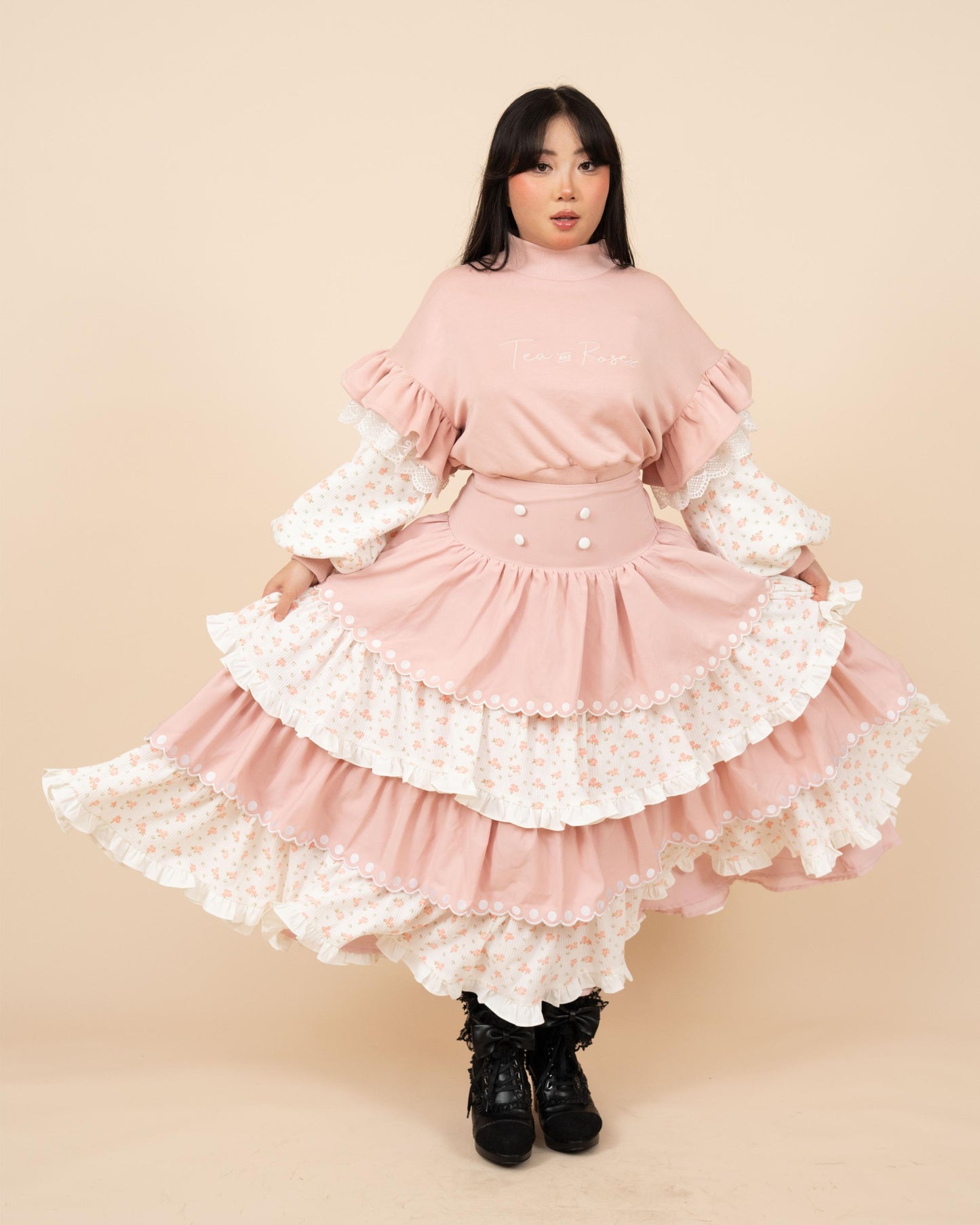 (Pre-Order) Tea & Roses Layered Skirt (Estimated Shipping Date April 15th)