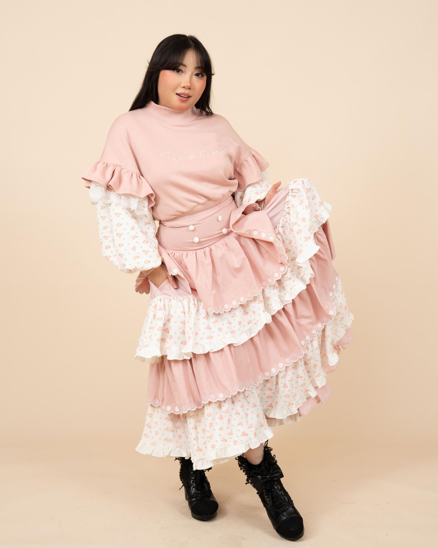 (Pre-Order) Tea & Roses Layered Skirt (Estimated Shipping Date April 15th)