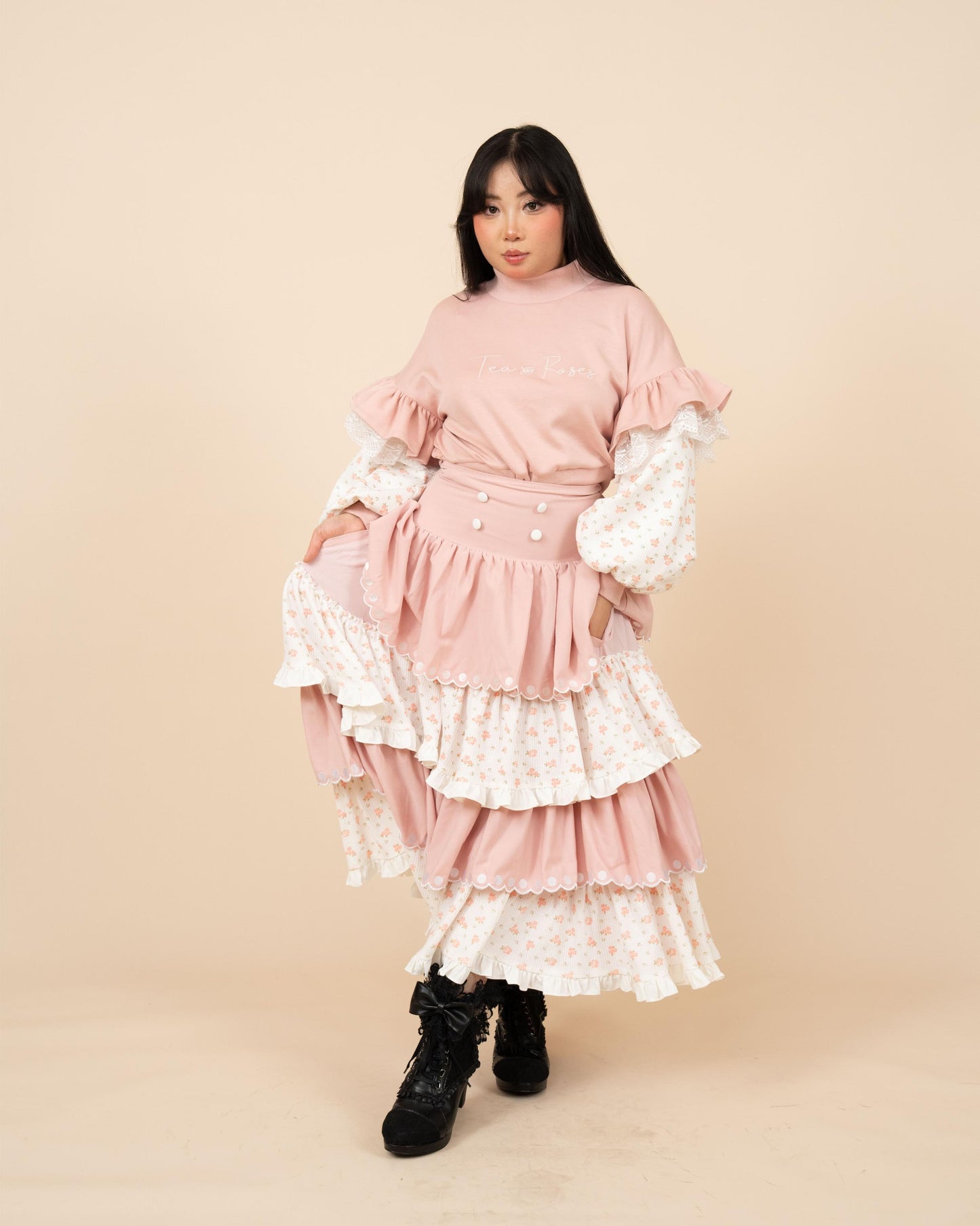 (Pre-Order) Tea & Roses Layered Skirt (Estimated Shipping Date April 15th)