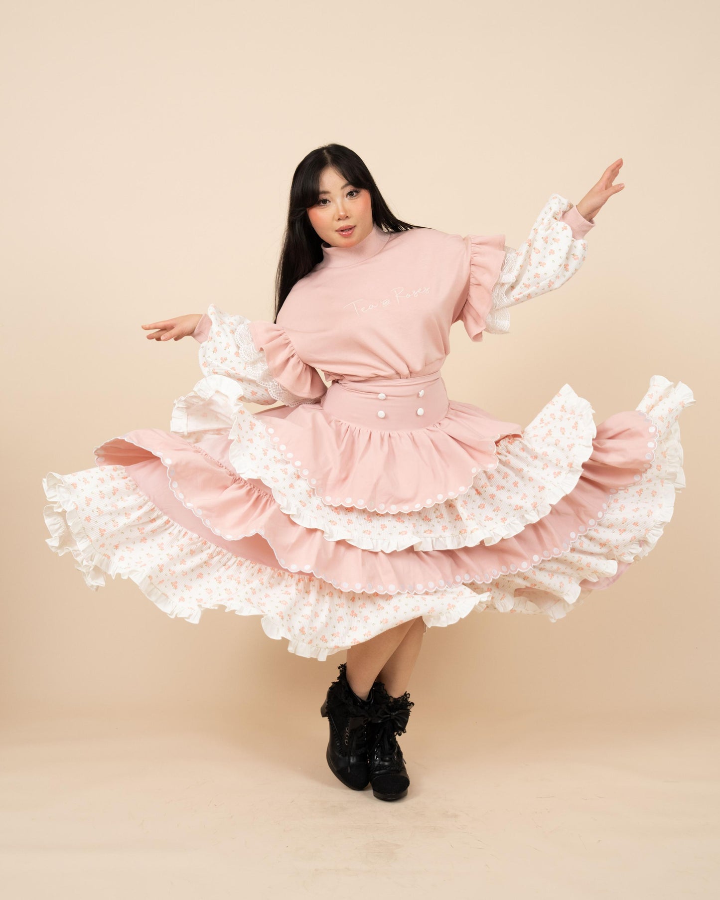 (Pre-Order) Tea & Roses Layered Skirt (Estimated Shipping Date April 15th)