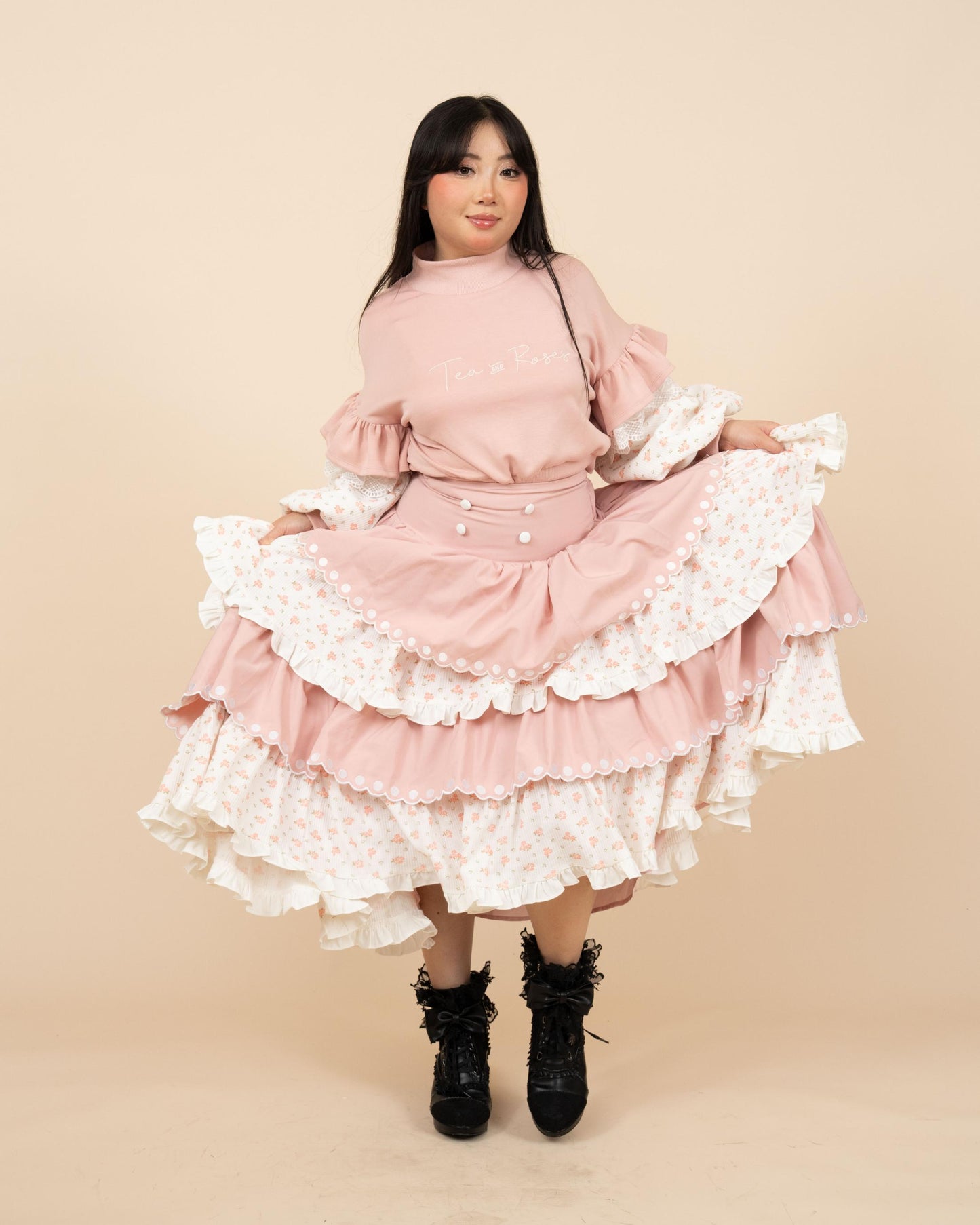 (Pre-Order) Tea & Roses Layered Skirt (Estimated Shipping Date April 15th)