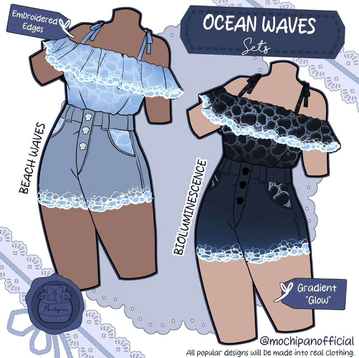 (Interest Check) Ocean Waves Top & Shorts
