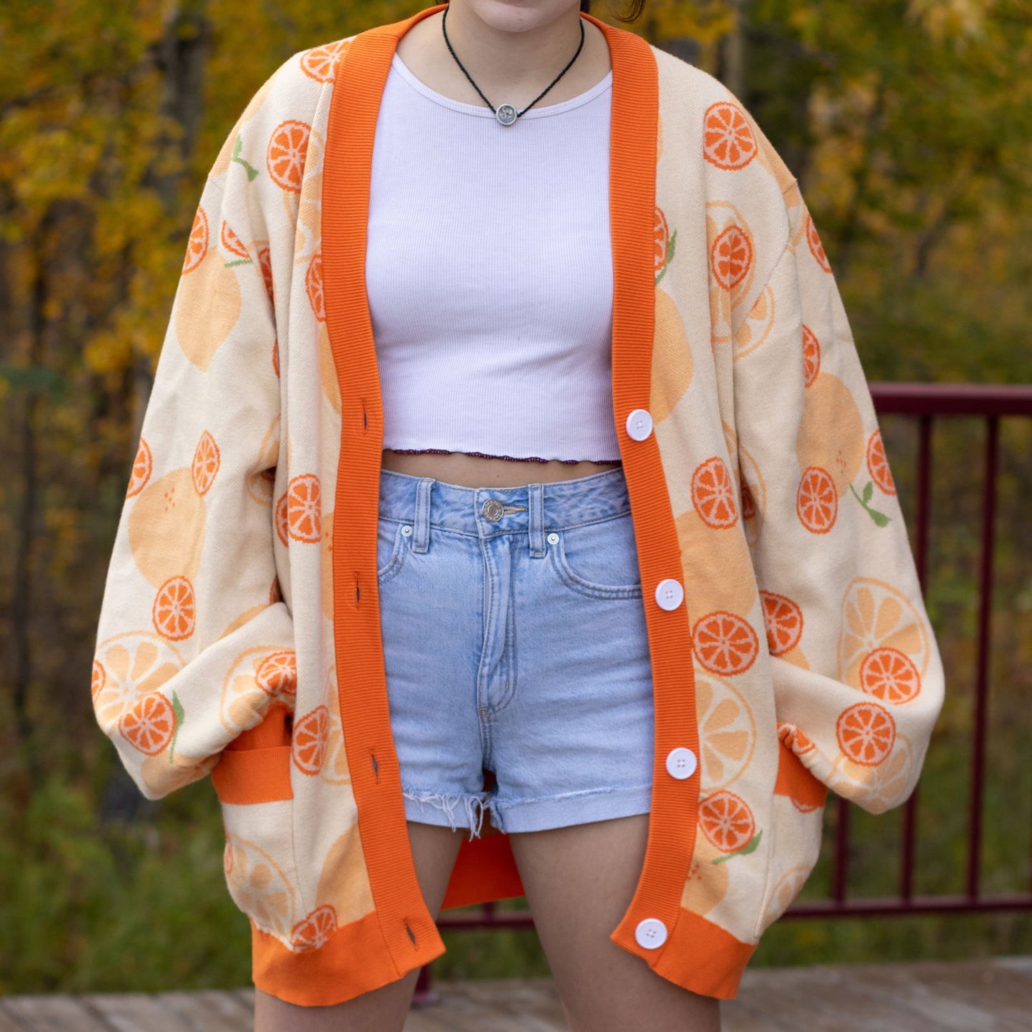 Orange Cardigan - Mochipan