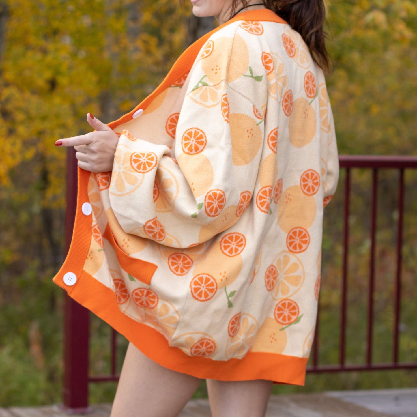 Orange Cardigan - Mochipan