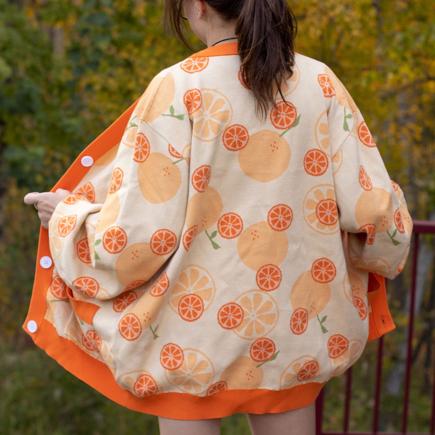 Orange Cardigan - Mochipan