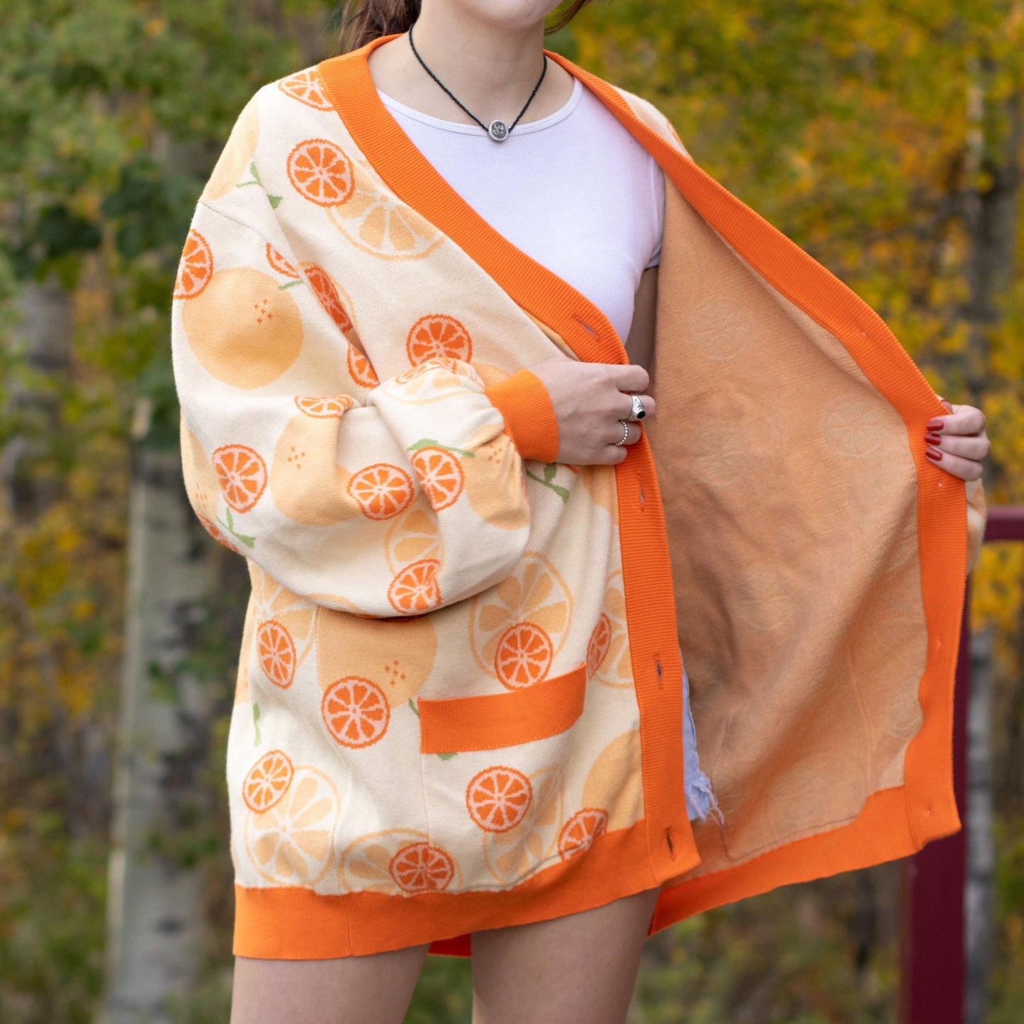 Orange Cardigan - Mochipan