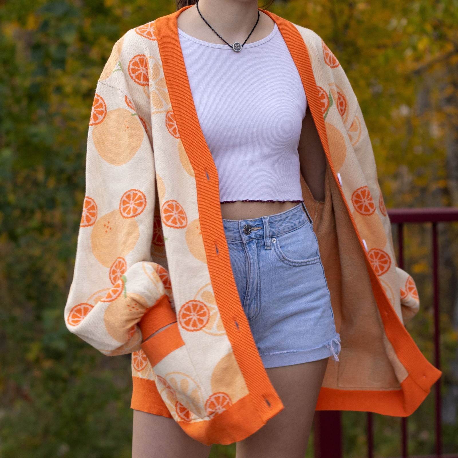 Orange Cardigan - Mochipan