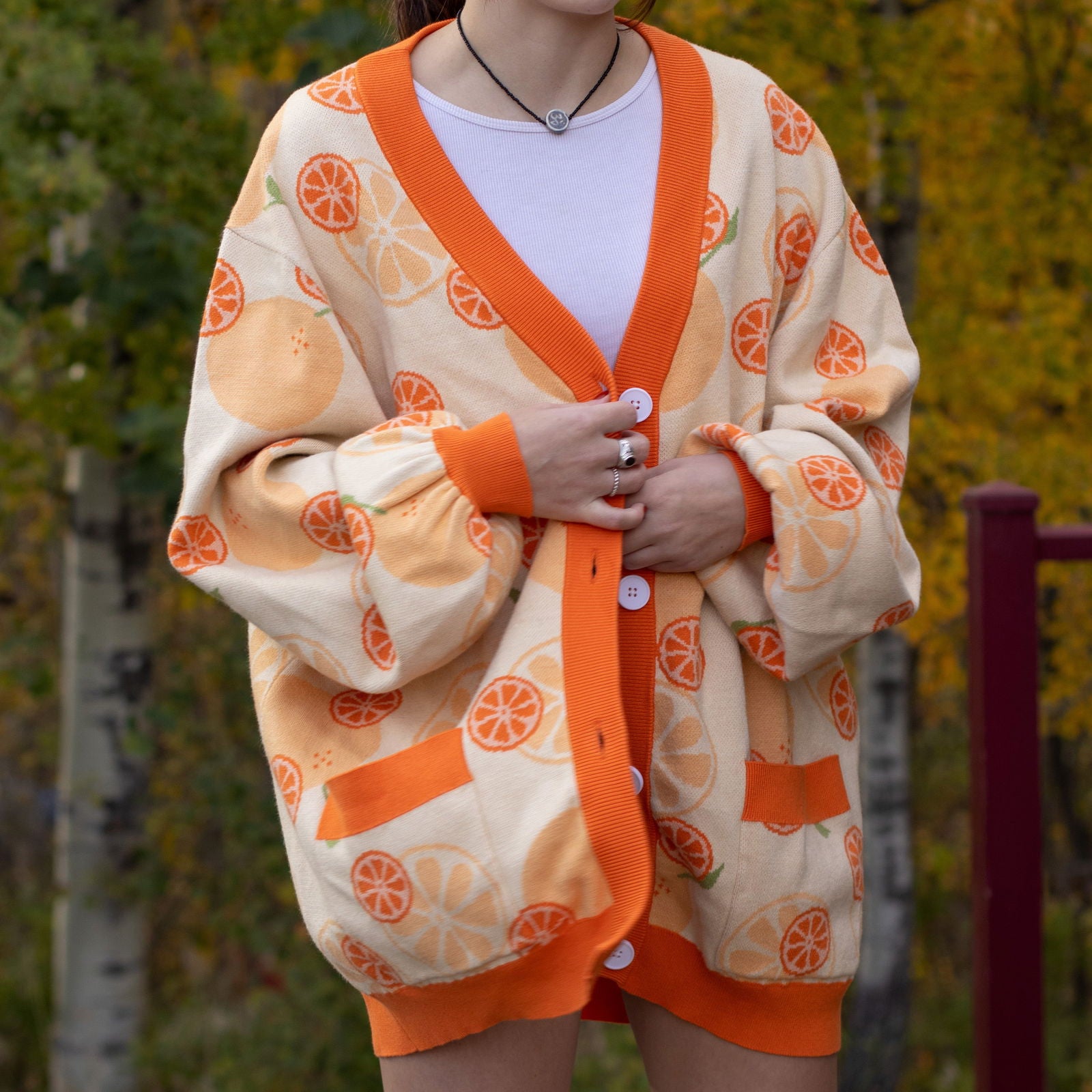 Orange Cardigan - Mochipan