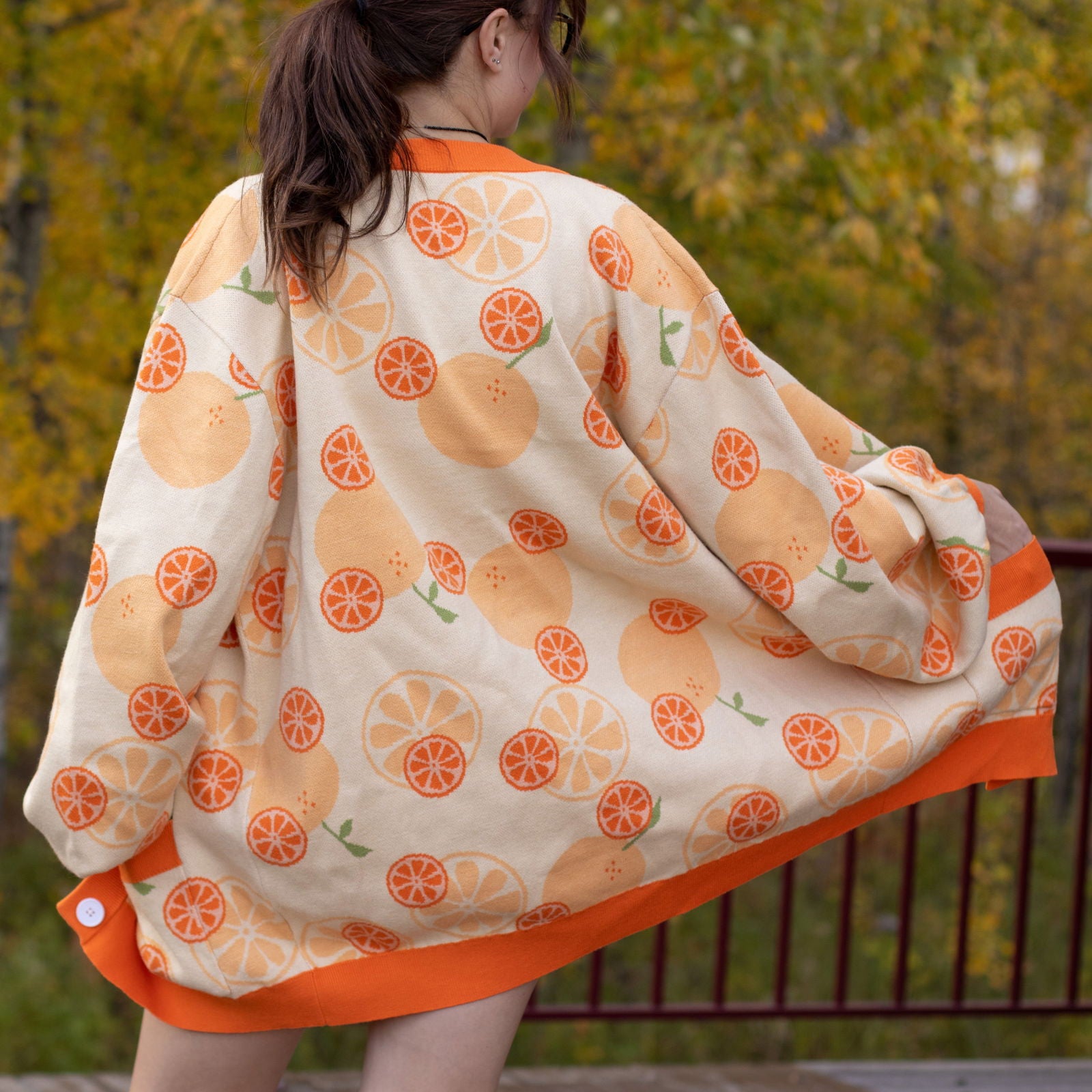 Orange Cardigan - Mochipan