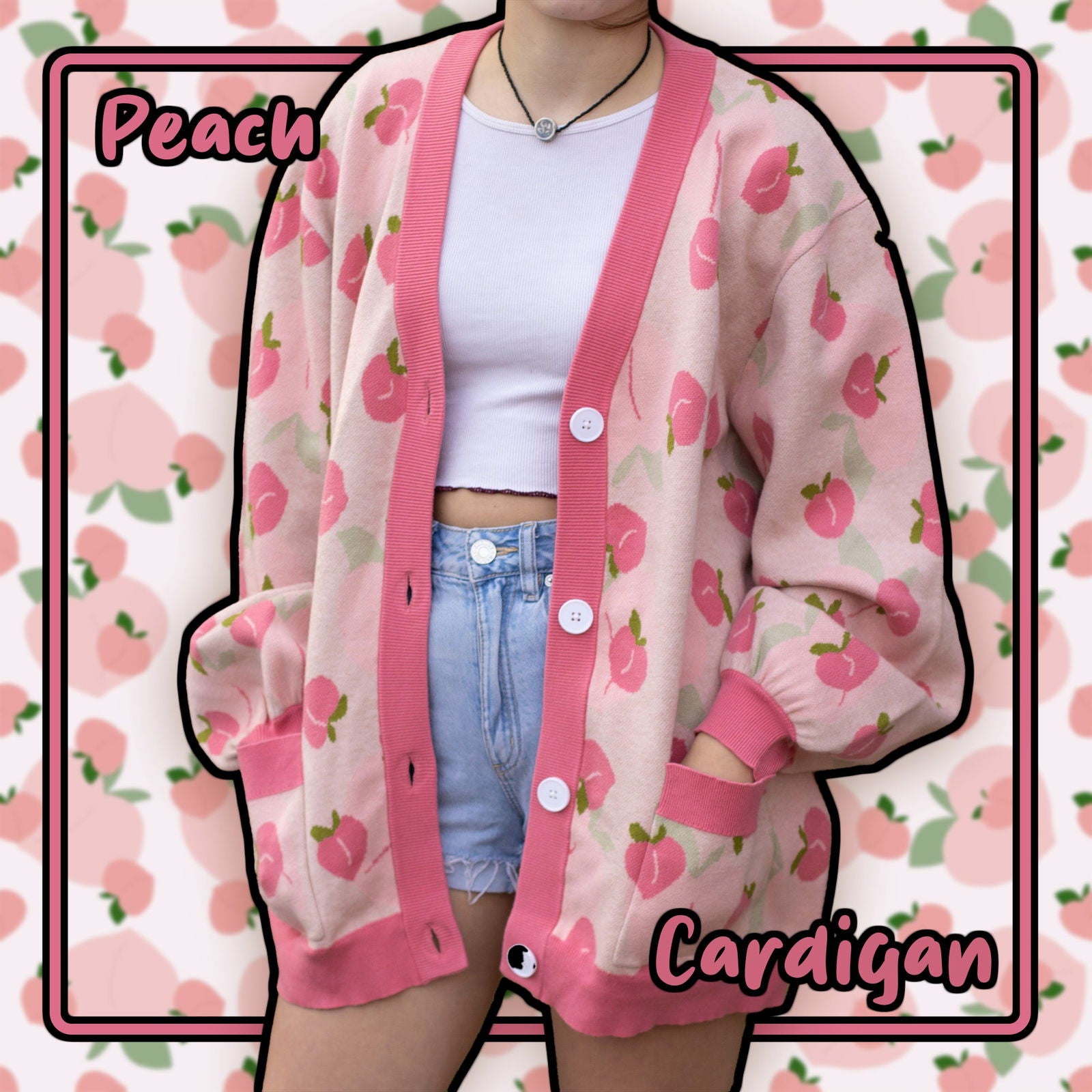 Peach Cardigan - Mochipan