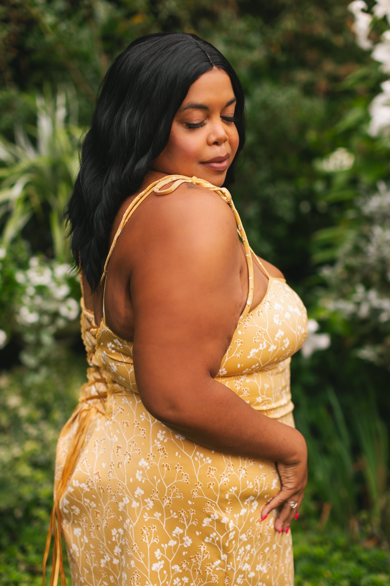 (Pre-Order) Cottage Bodycon Dress (Mustard) - Mochipan