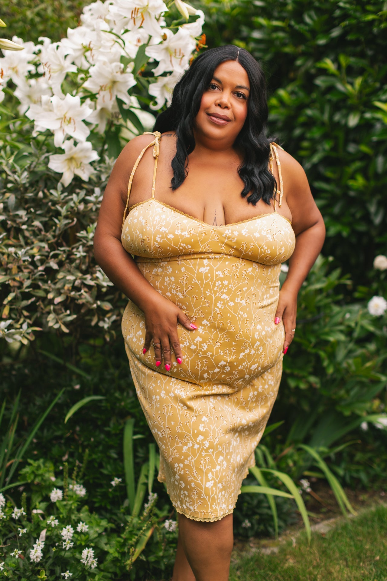 (Pre-Order) Cottage Bodycon Dress (Mustard) - Mochipan