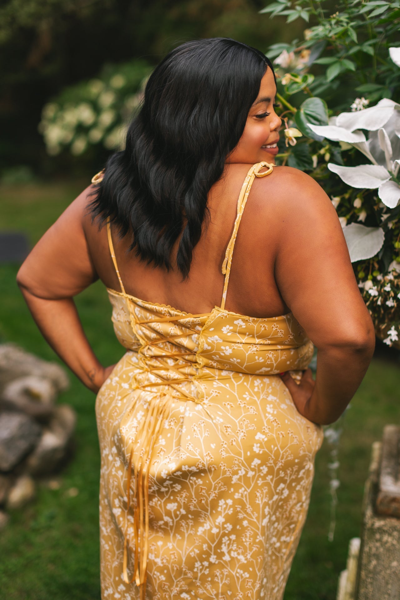 (Pre-Order) Cottage Bodycon Dress (Mustard) - Mochipan