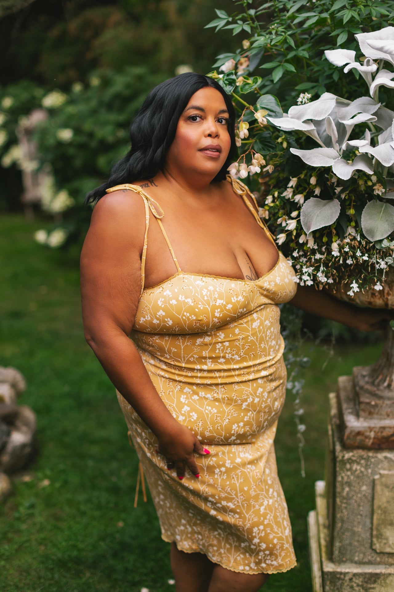 (Pre-Order) Cottage Bodycon Dress (Mustard) - Mochipan