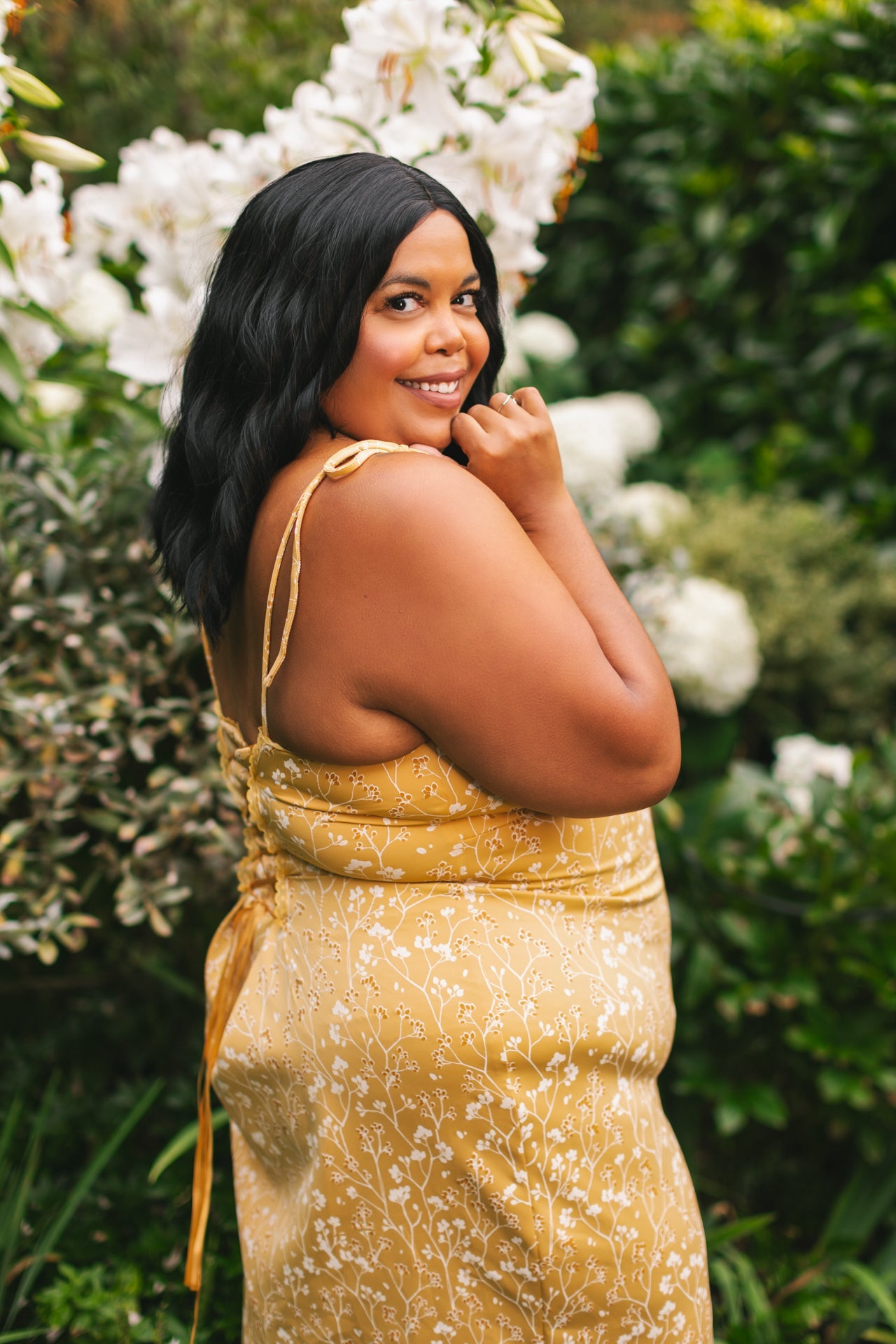 (Pre-Order) Cottage Bodycon Dress (Mustard) - Mochipan
