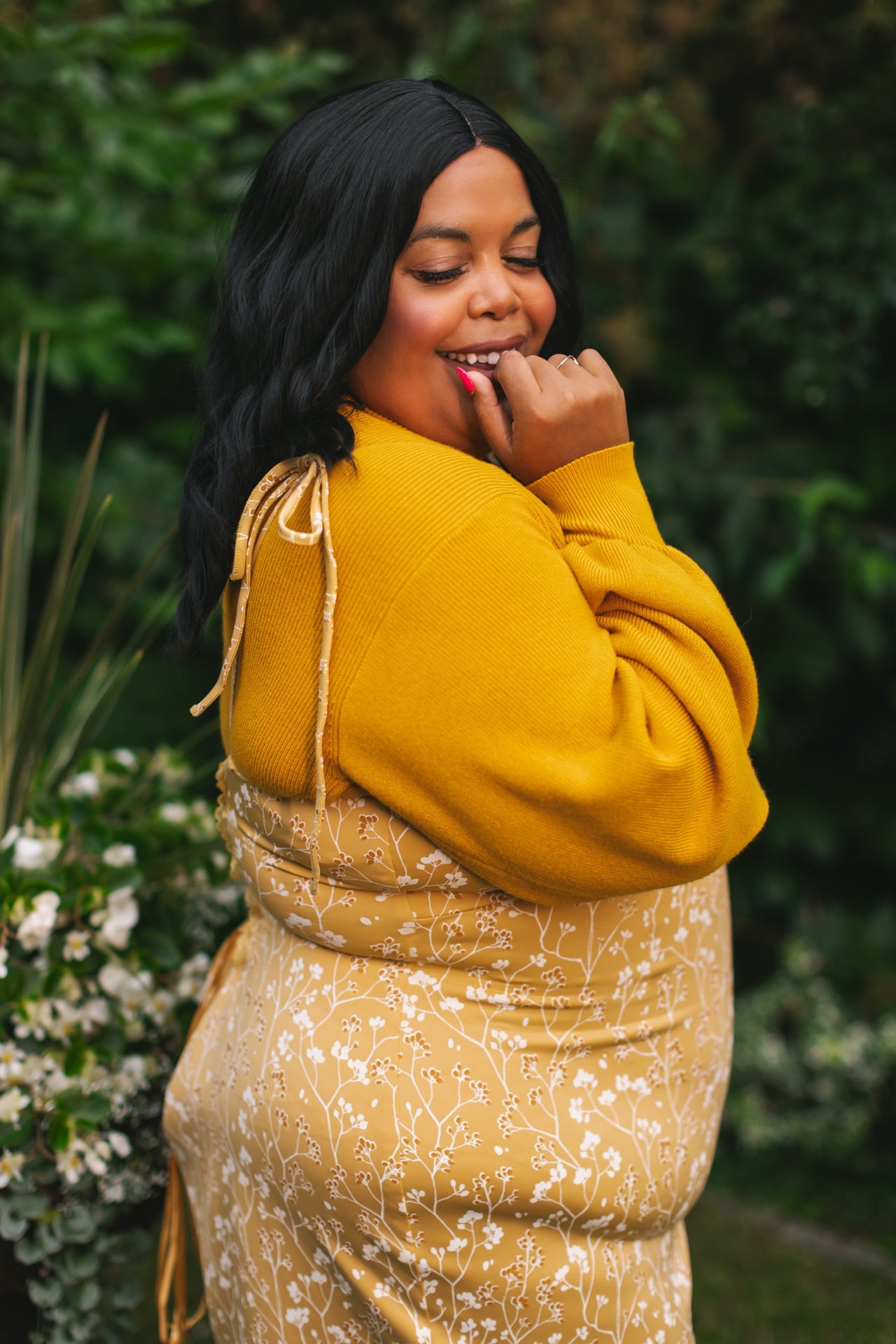 (Pre-Order) Cottage Bodycon Dress (Mustard) - Mochipan