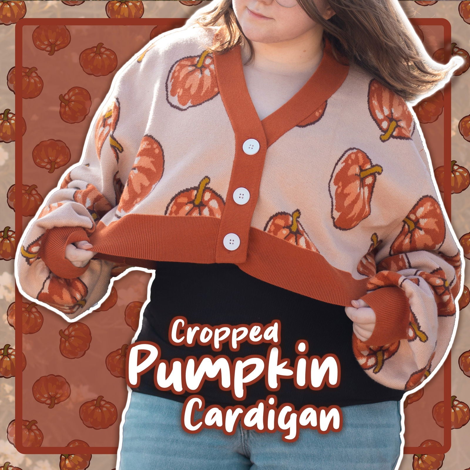 (Pre-Order) Cropped Pumpkin Cardigan - Mochipan