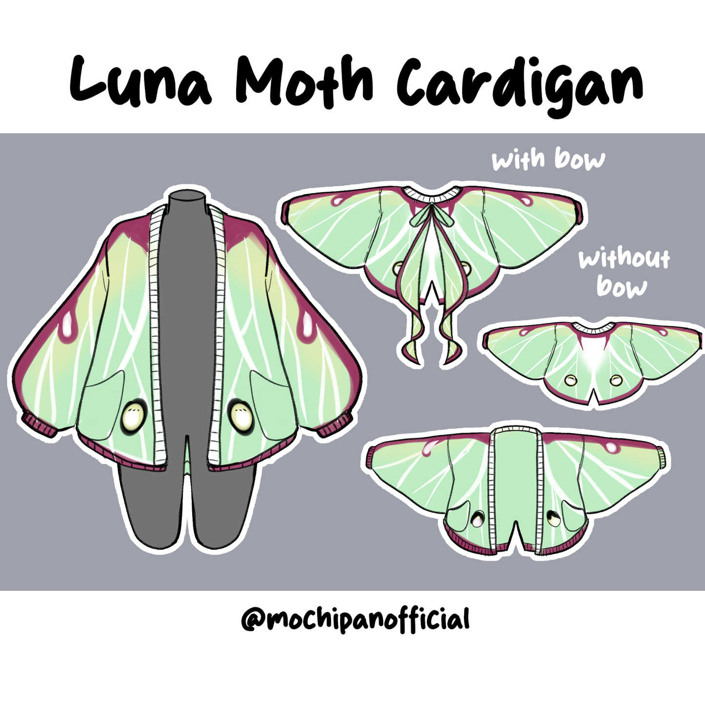 (Pre-Sample Pre-Order) Luna Moth Cardigan - Mochipan