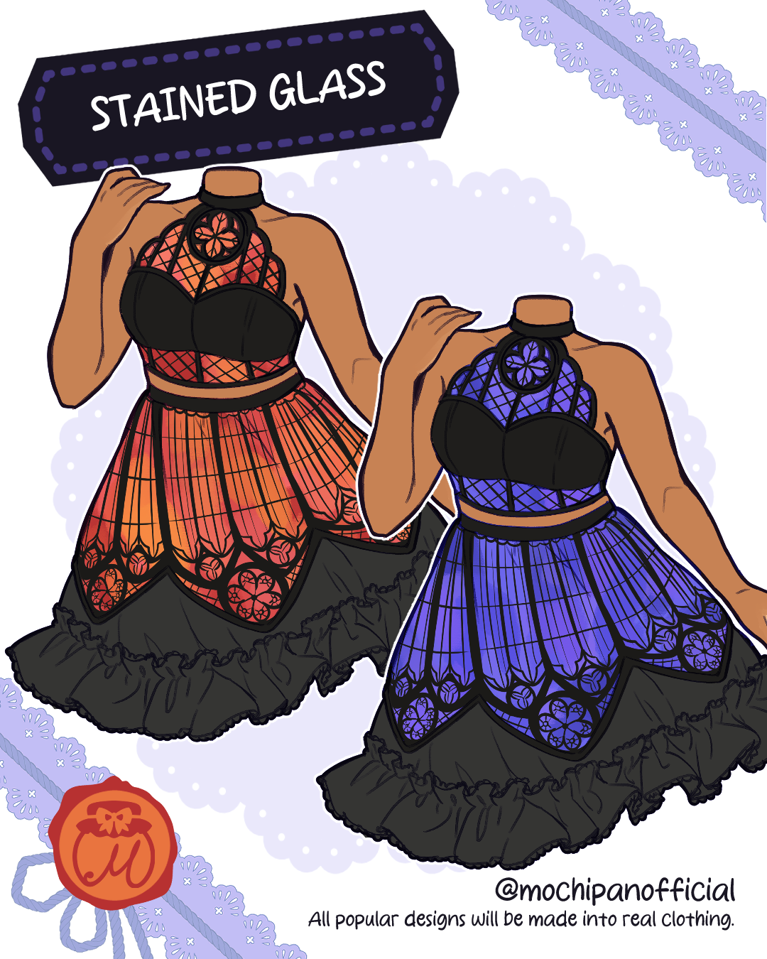 (Interest Check) Stained Glass Halter Top & Short Skirt