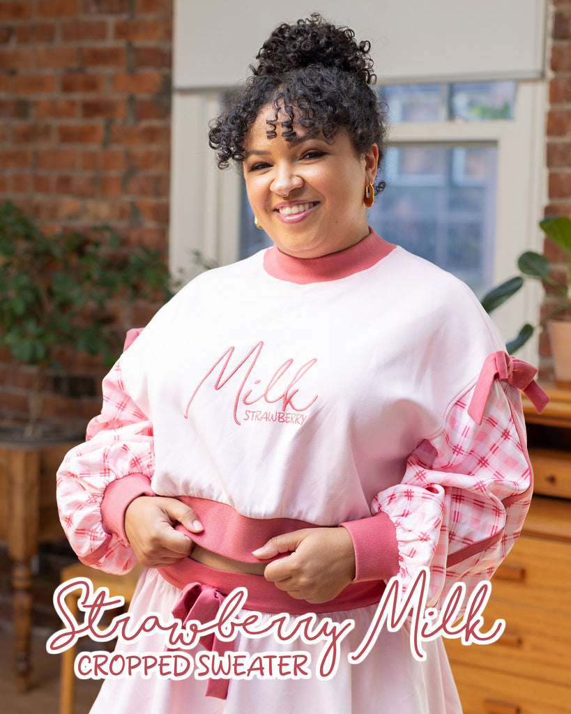 (LIMITED Pre-Order) Cropped Strawberry Milk Sweater