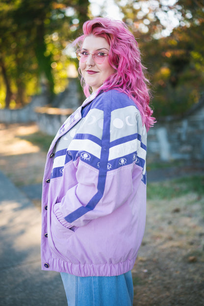 Moon Phase Bomber Jacket in Purple (Coming Soon)