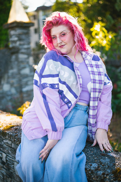 Moon Phase Bomber Jacket in Purple (Coming Soon)