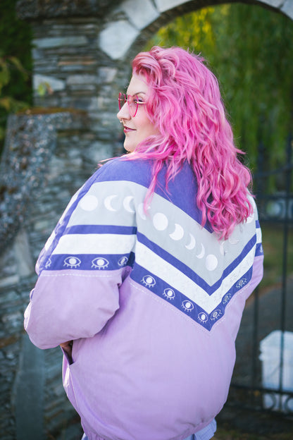 Moon Phase Bomber Jacket in Purple (Coming Soon)
