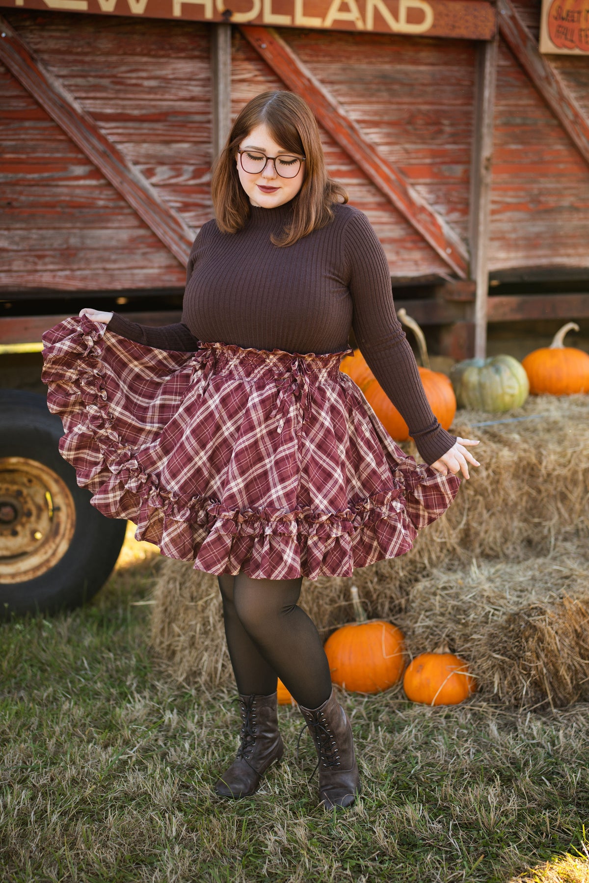 Fleur Skirt in Wildberry Wine 100% Cotton (Pre-Order) (Coming Soon)